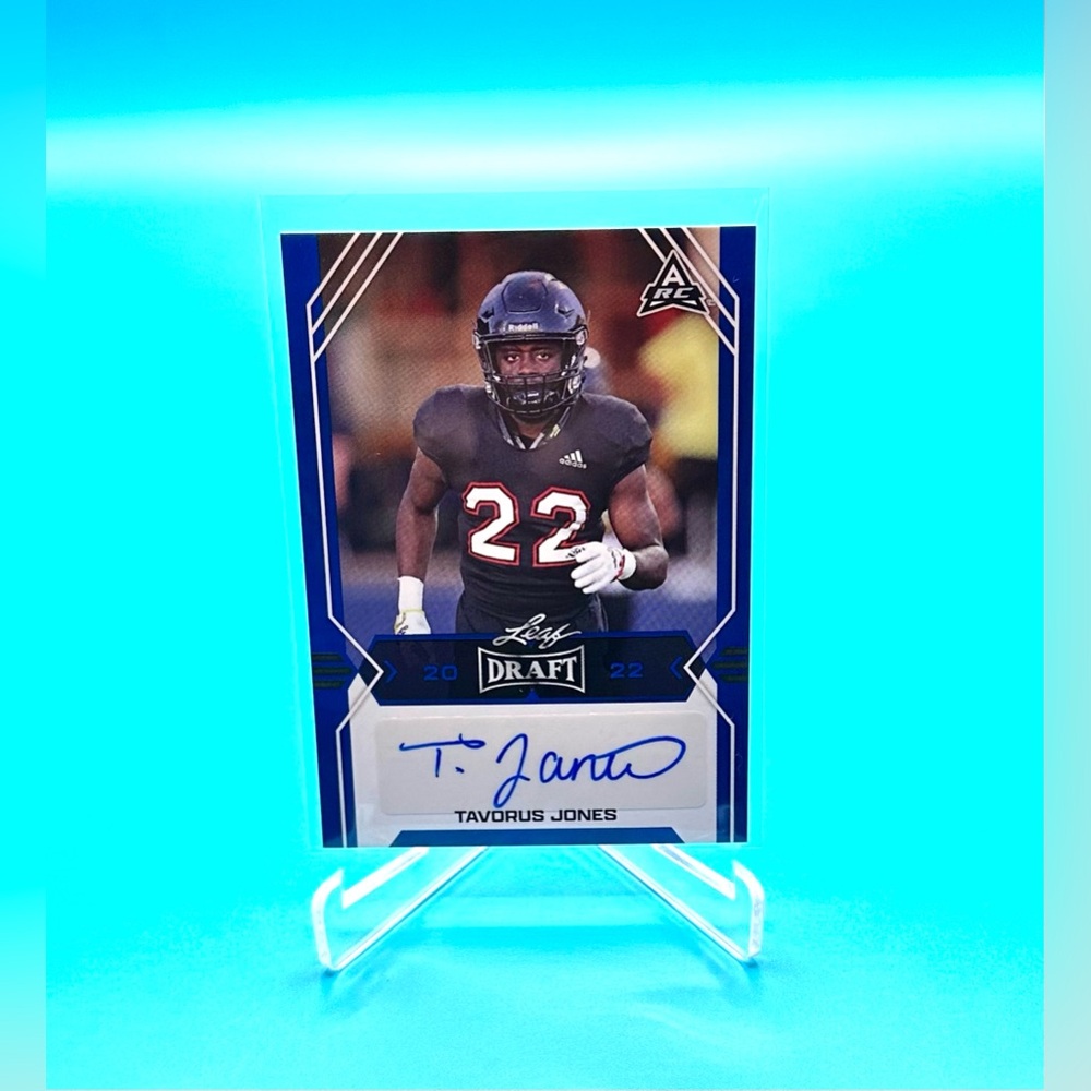 2022 Leaf Draft Football Tavorus Jones Blue ROOKIE Autograph! Missouri Tigers
